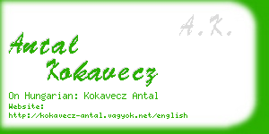 antal kokavecz business card